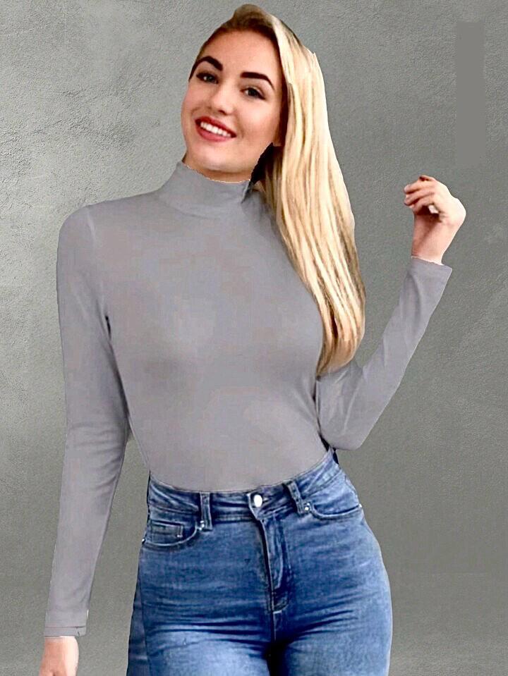 DECENA DE BLUSA MANGA LARGA GRIS CLARO