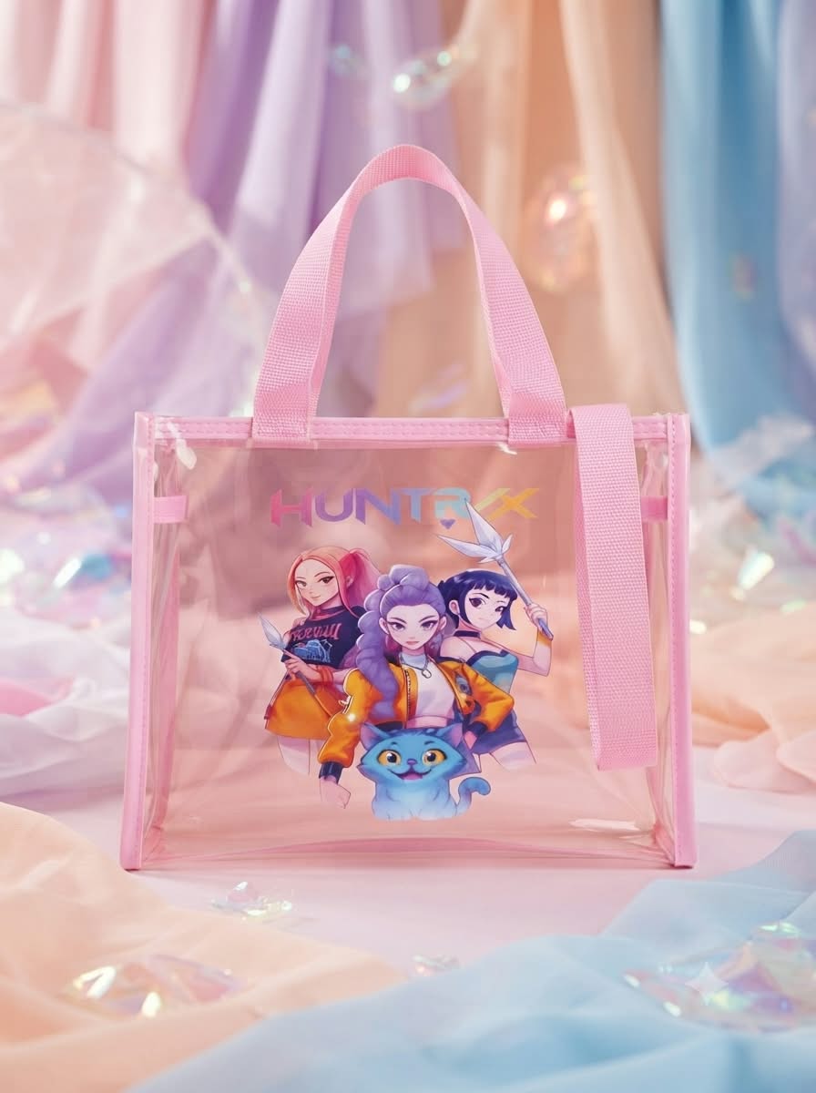 BOLSA TRANSPARENTE GUERRERAS KPOP ROSA