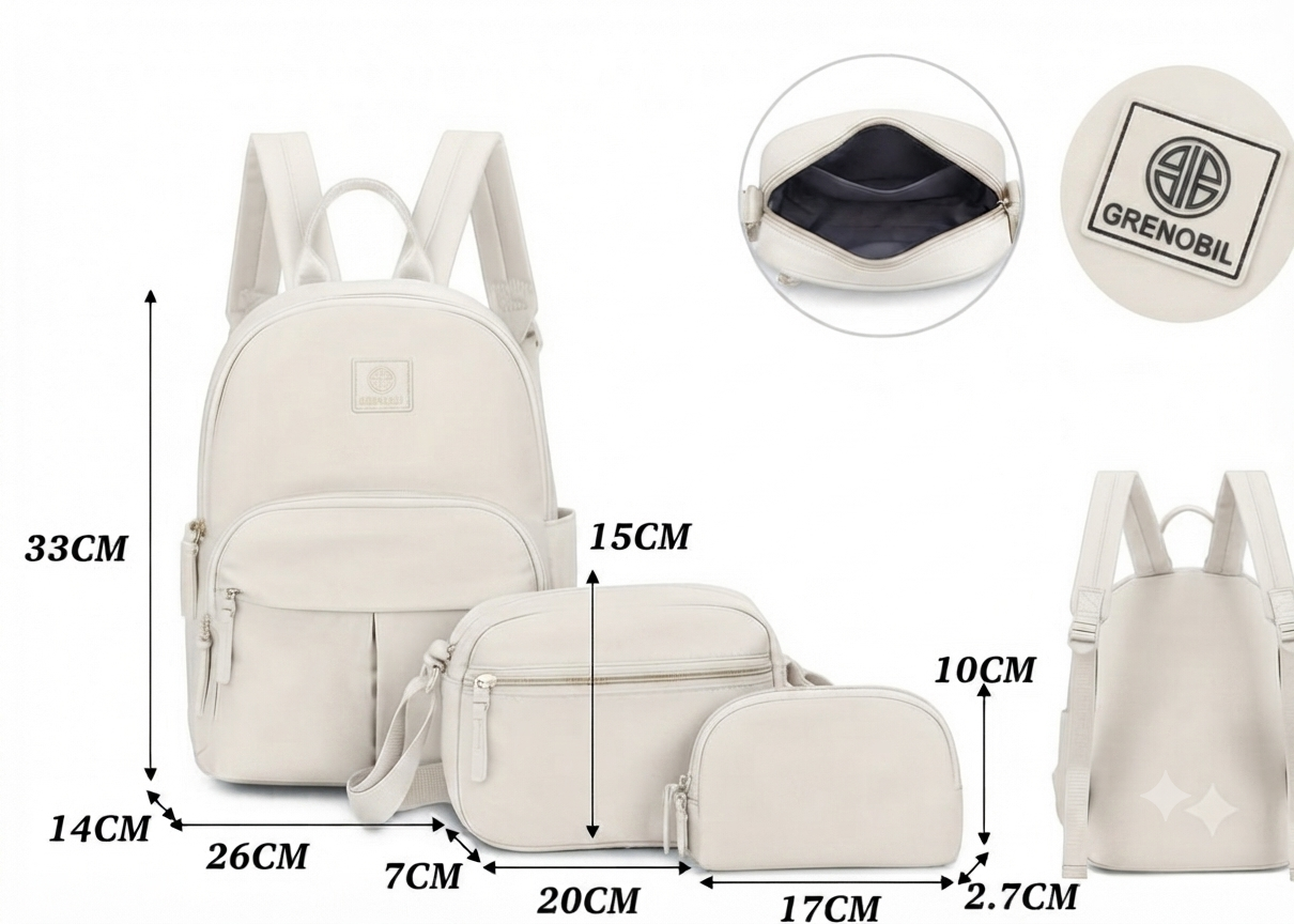 COMBO MOCHILA JUVENIL LISA HUESO 2154