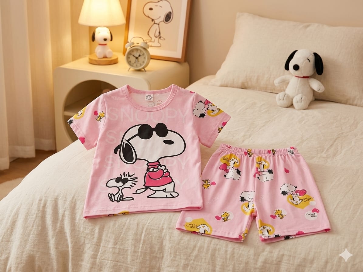 CONJUNTO PIJAMA SHORT NIÑO/NIÑA SNOOPY 10