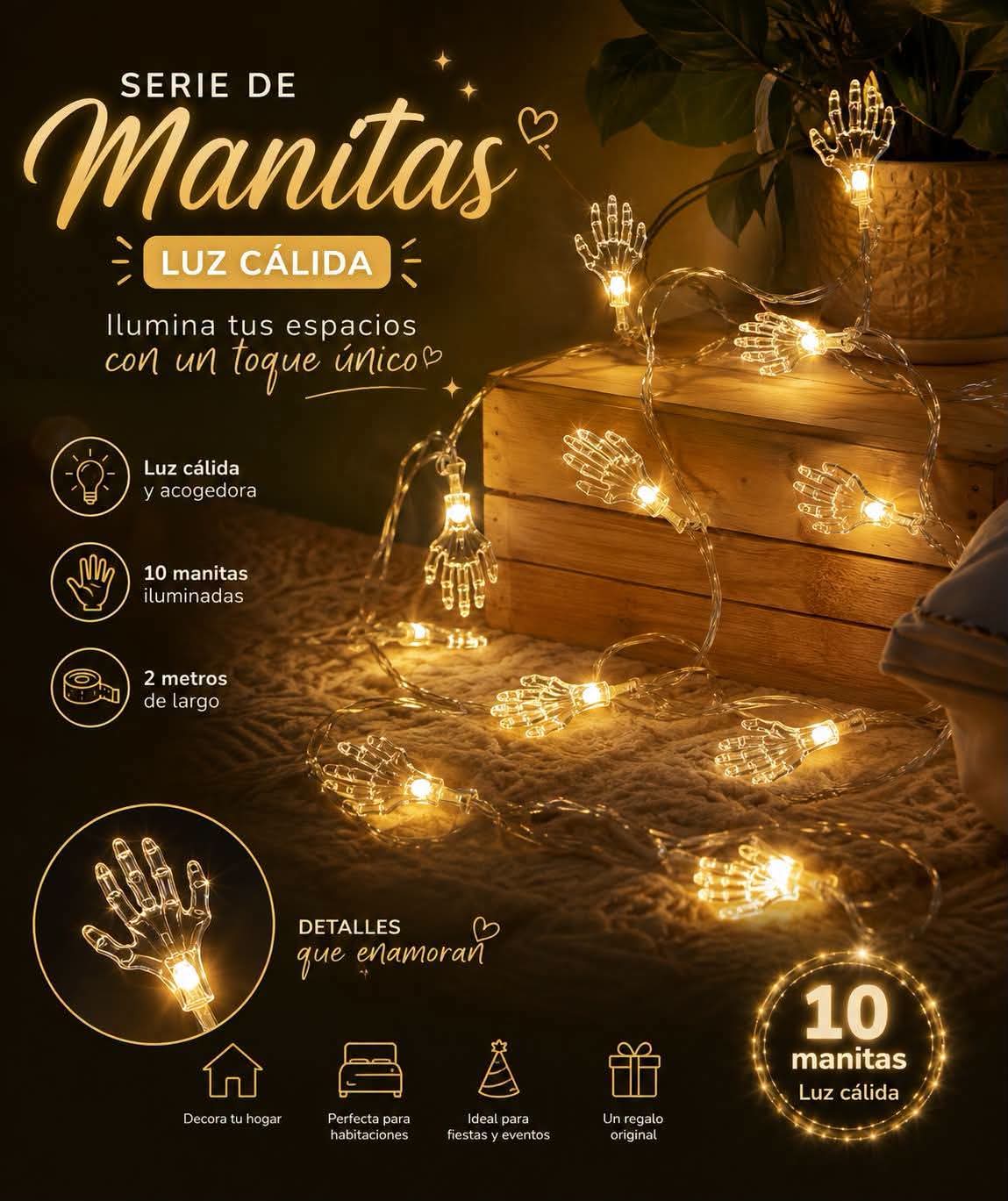 SERIE DE LUCES HALLOWEEN MANOS 2M