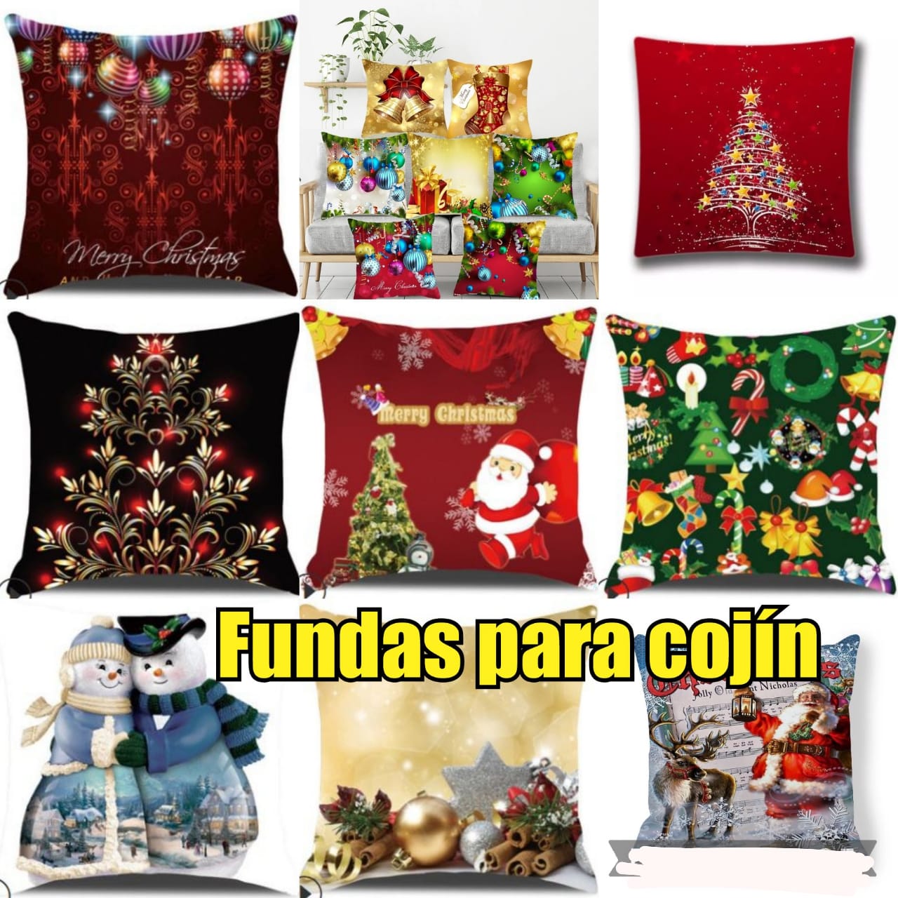 FUNDA COJIN NAVIDEÑO