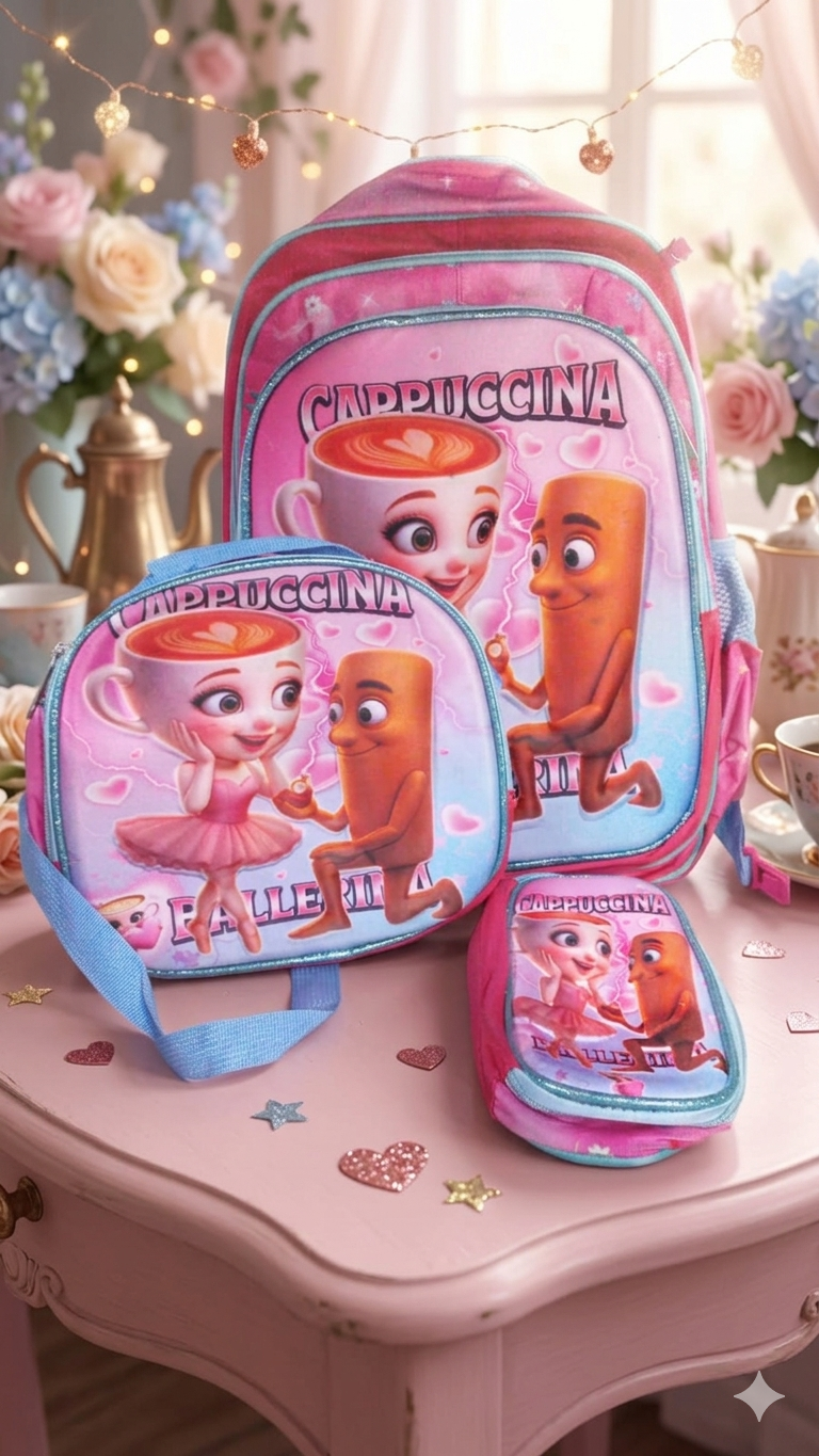 COMBO MOCHILA CON LUZ BALLERINA #895