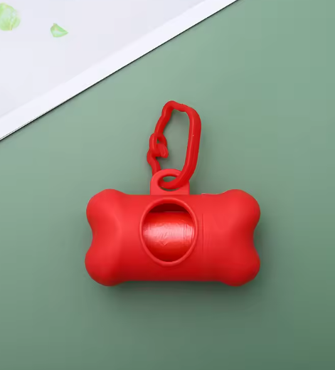 BOLSAS CON ESTUCHE PARA MASCOTAS ROJO