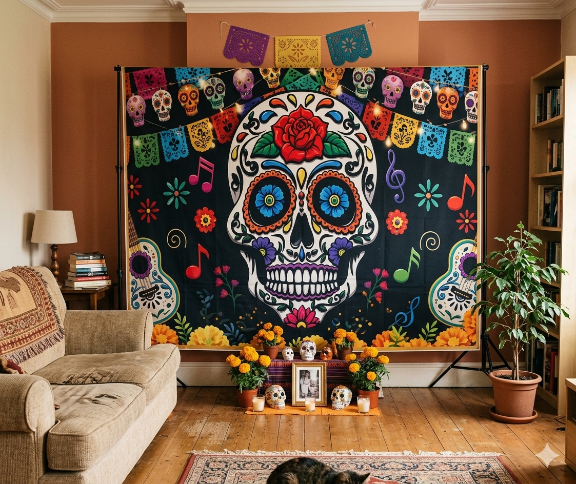 TELON HALLOWEEN DIA DE MUERTOS 200X250CM MOD.1
