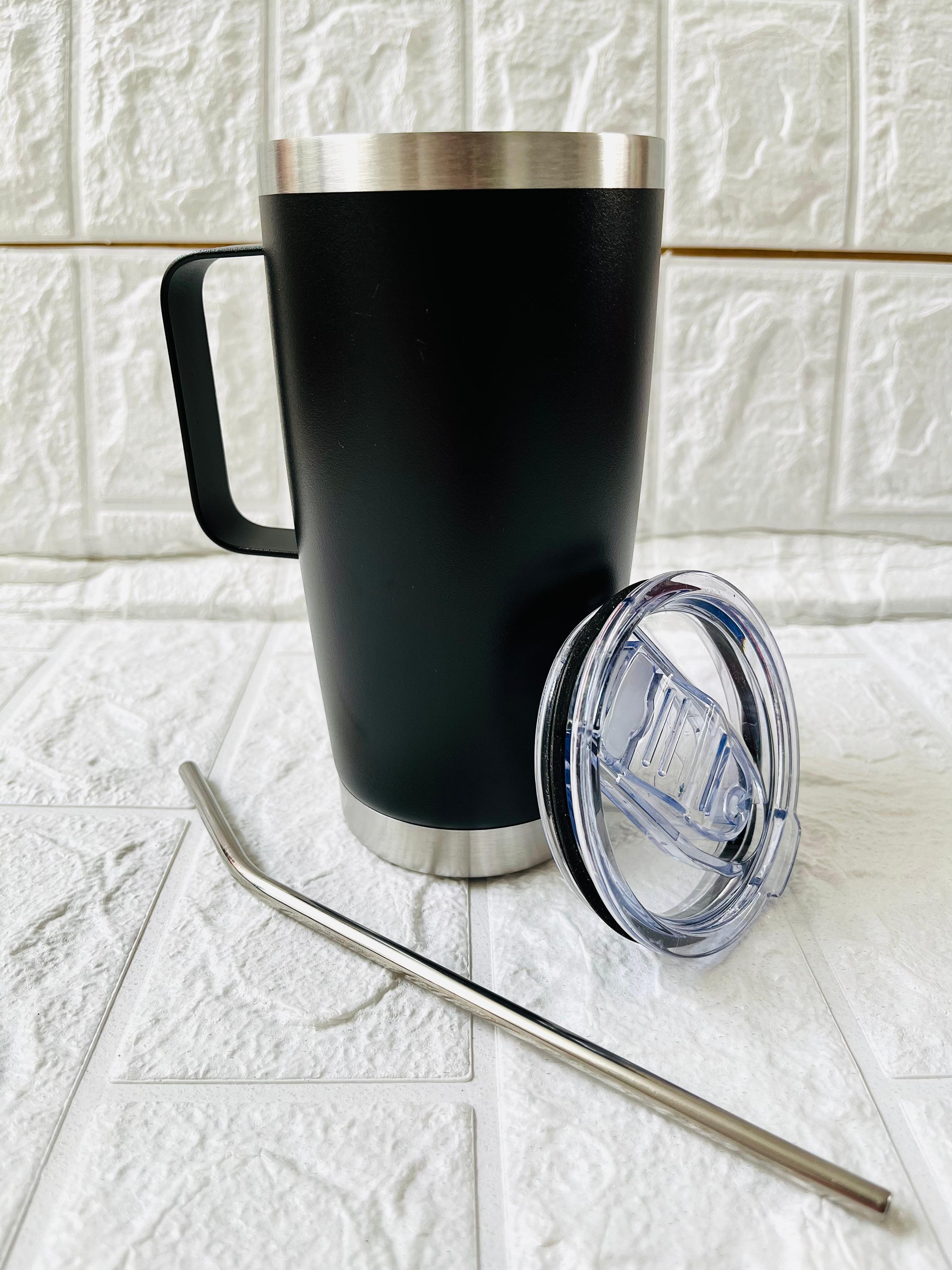 TERMO TIPO YETI CON AGARRADERA 20 OZ NEGRO