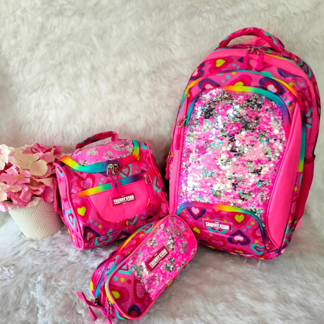 COMBO MOCHILA TRENDY STAR CORAZONES #012