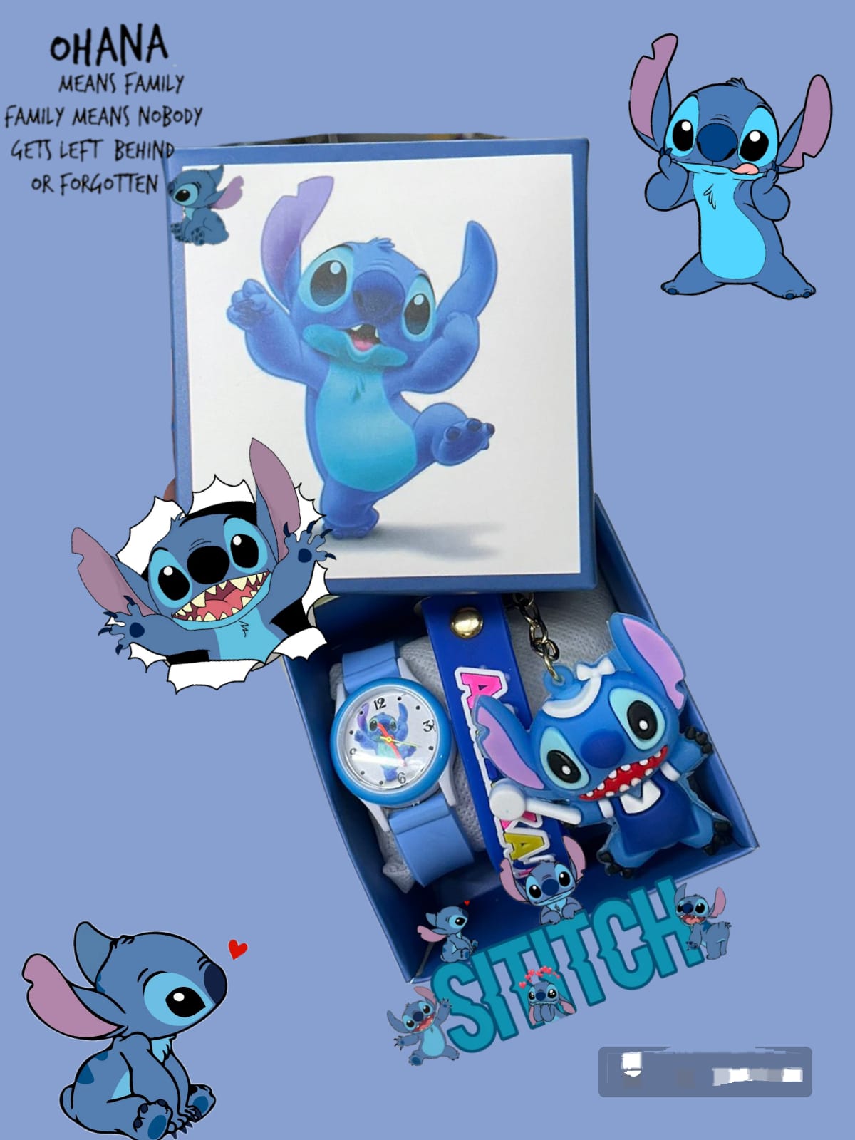 SET DE RELOJ Y LLAVERO STITCH