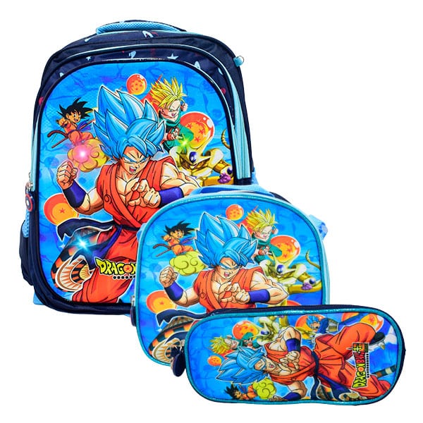 COMBO MOCHILA CON LUZ GOKU #943