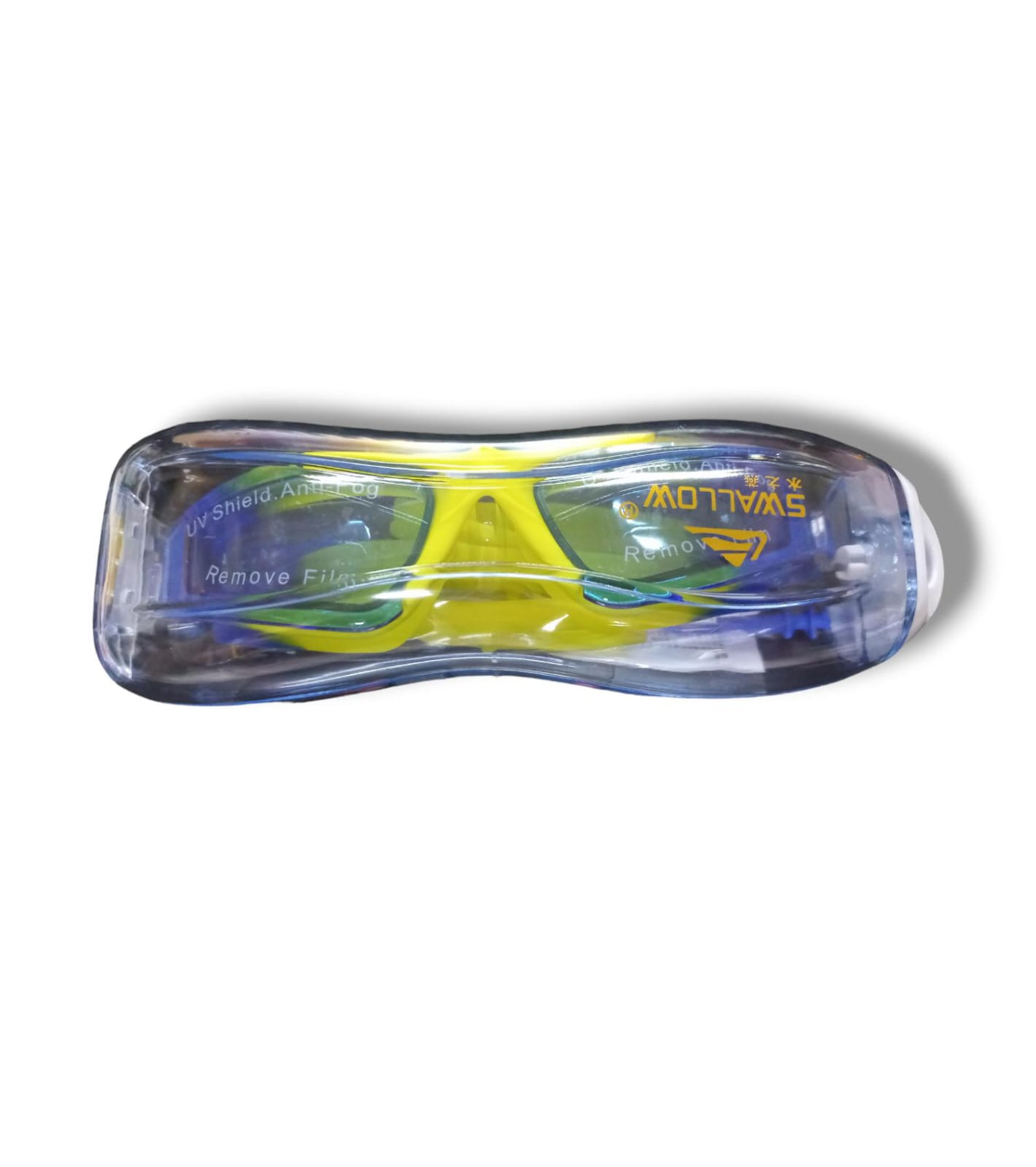 GOOGLES CON ESTUCHE ADULTO AZUL-AMRILLO