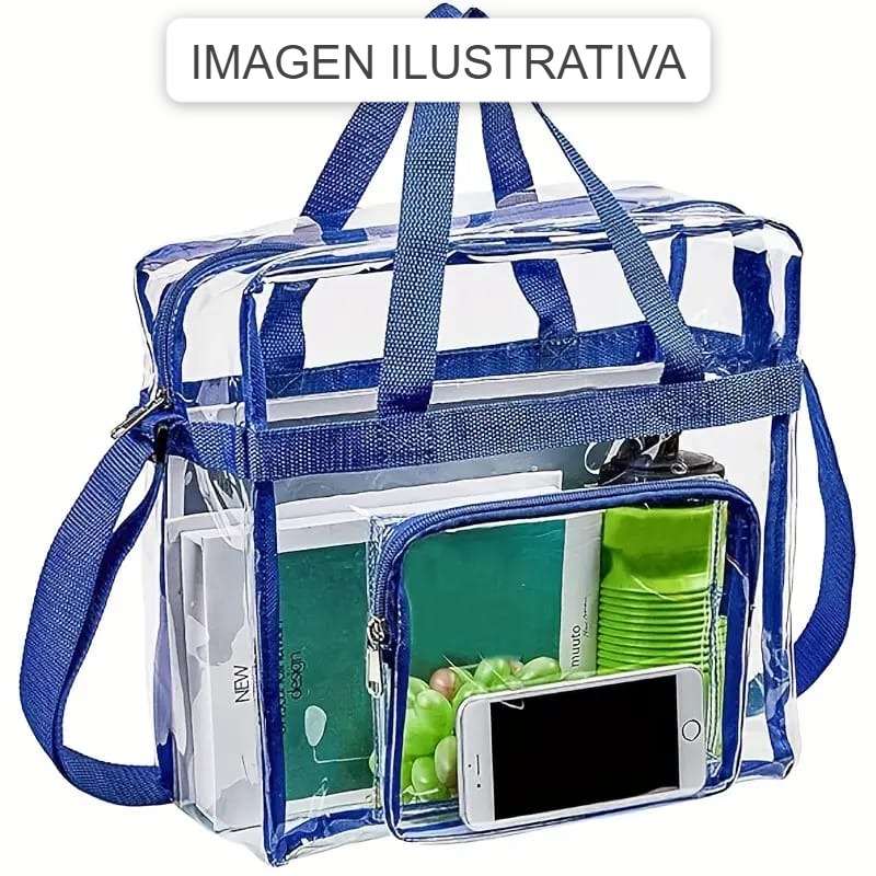 MALETIN TRANSPARENTE AZUL REY