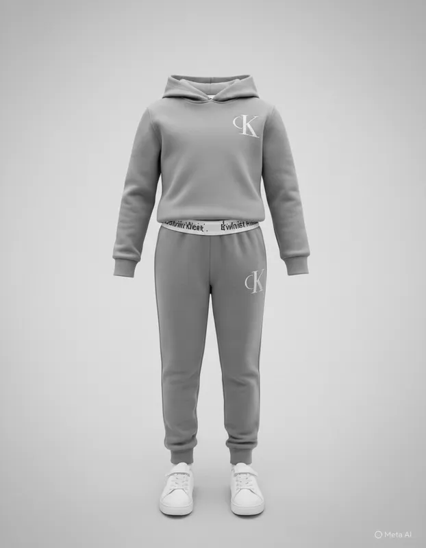 CONJUNTO PANTS CK NIÑA GRIS CLARO M (6-8)