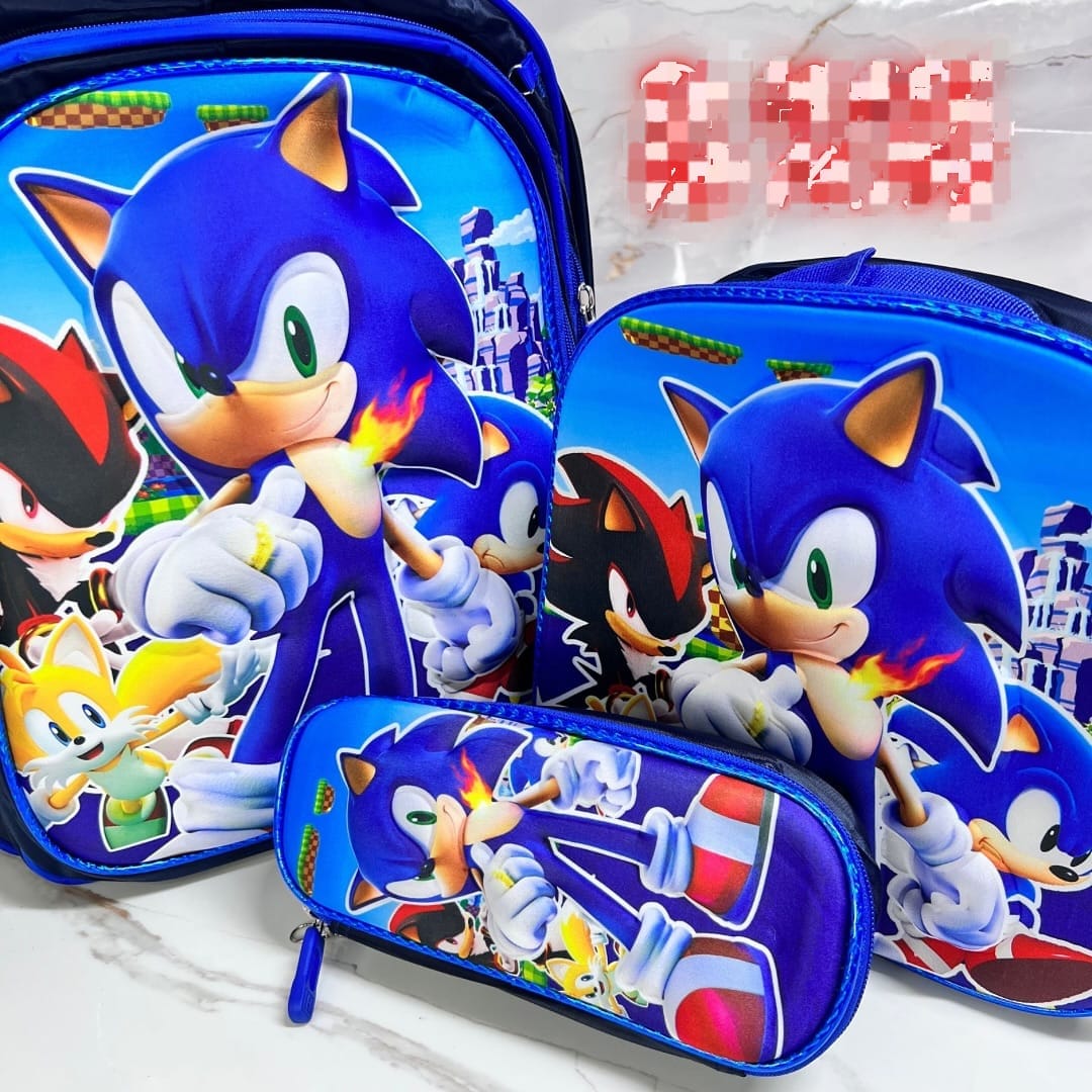MOCHILA COMBO ESCOLAR CON LUZ SONIC #244-#336-#931