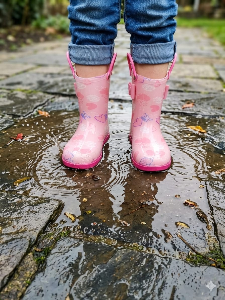 BOTAS PARA LLUVIA COLORES ROSA 21