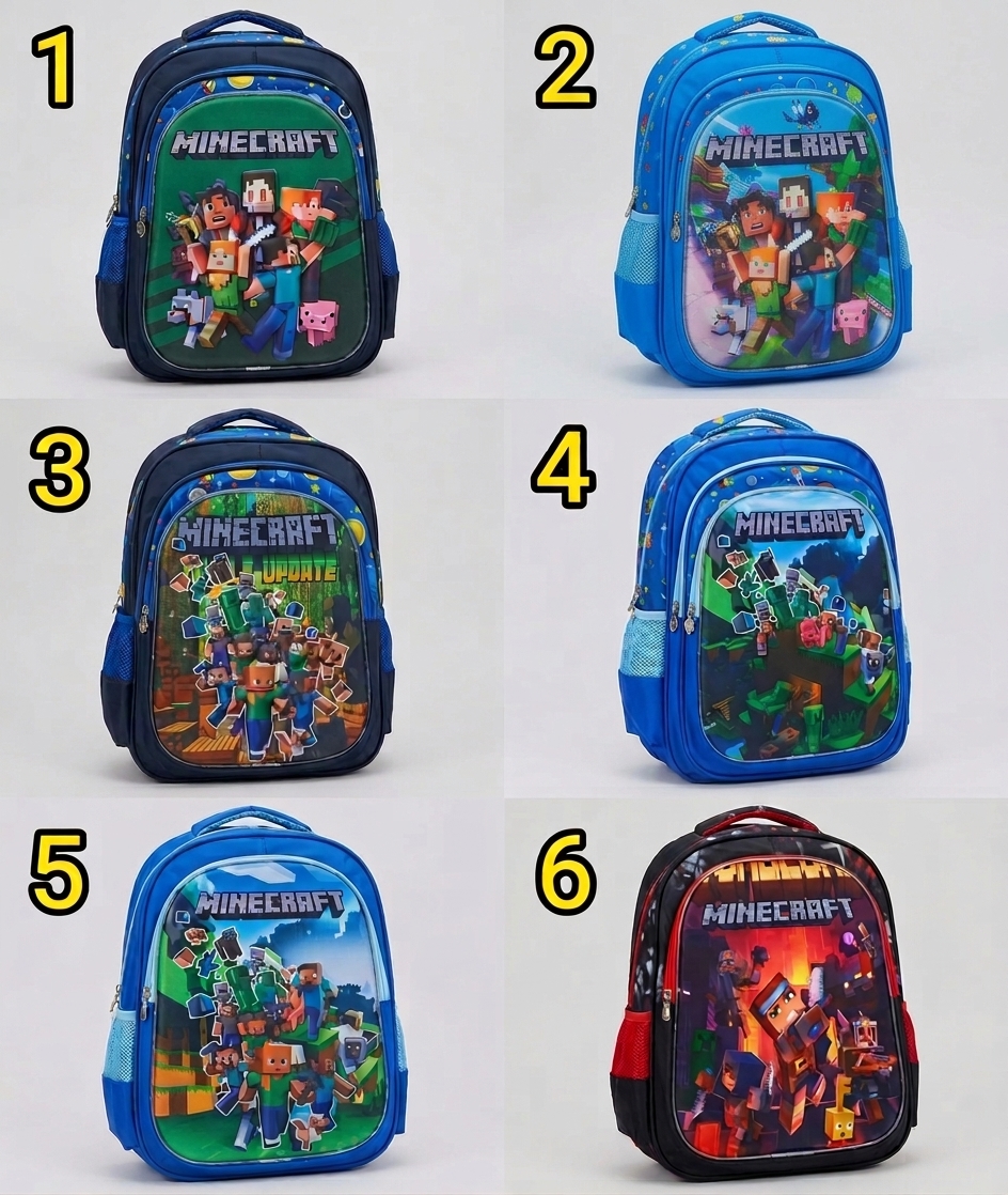 COMBO MOCHILA CON LUZ MINECRAF #302-2
