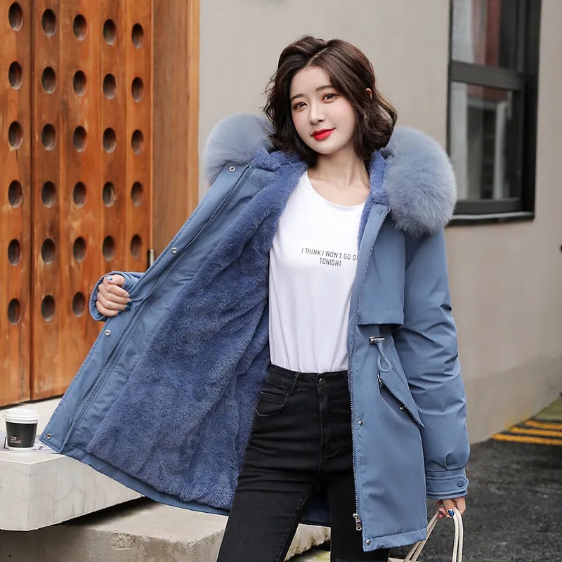 CHAMARRA PREMIUM CON PELUCHE PARKA AZUL 2XL