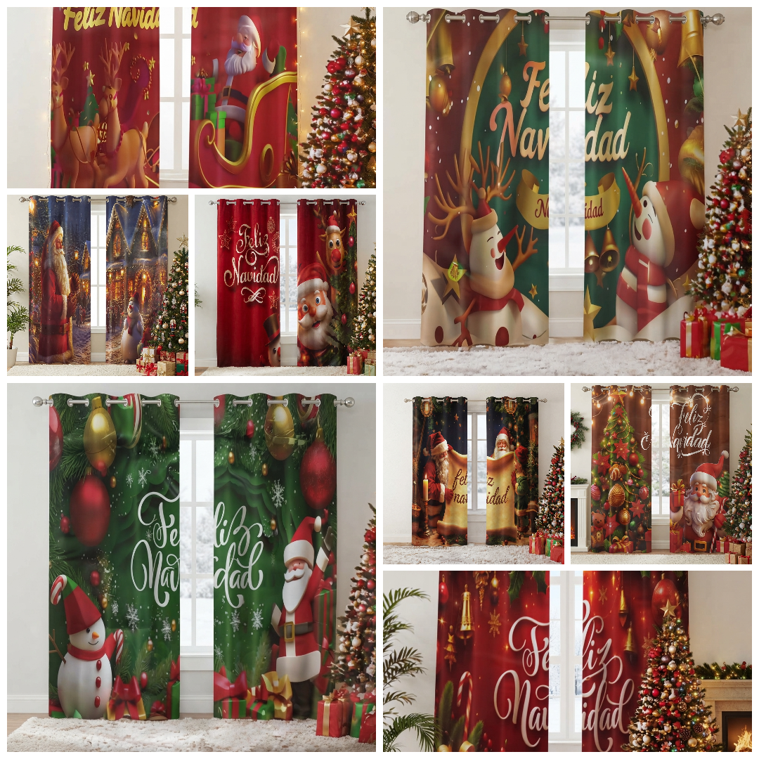 CORTINAS NAVIDEÑAS PREMIUM 2 PANEL DE 150X230CM