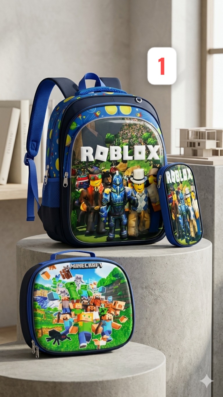 COMBO MOCHILA CON LUZ ROBLOX #302-2