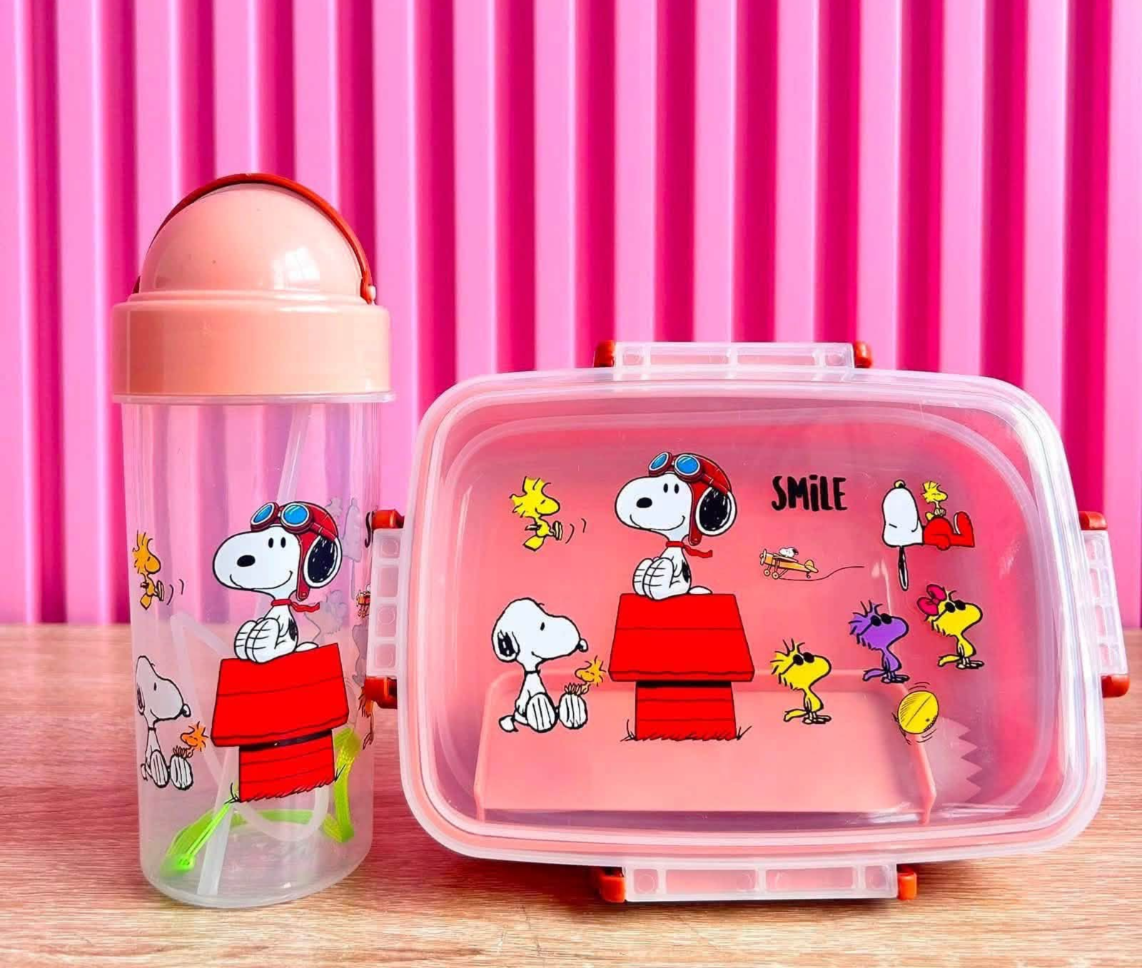 SET LONCHERA Y VASO SNOOPY MELON