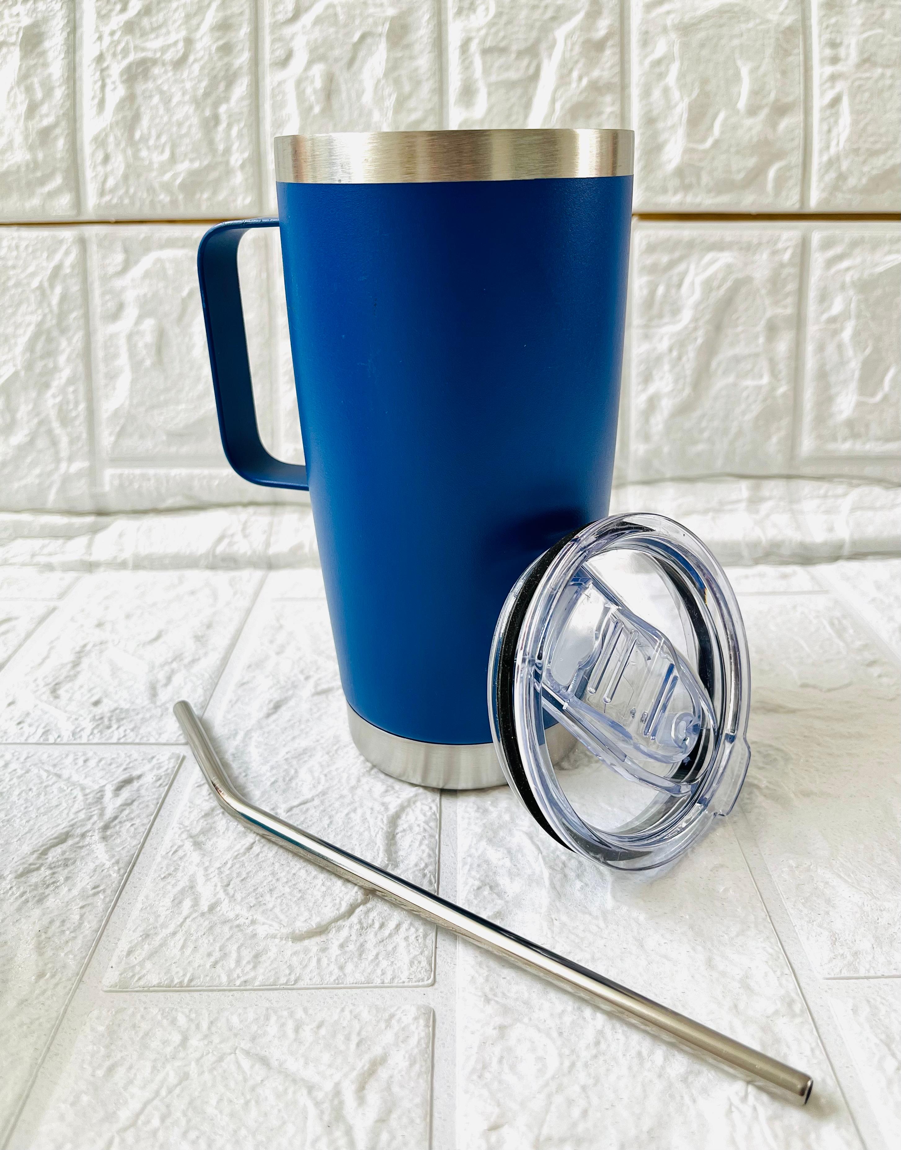 TERMO TIPO YETI CON AGARRADERA 20 OZ AZUL REY