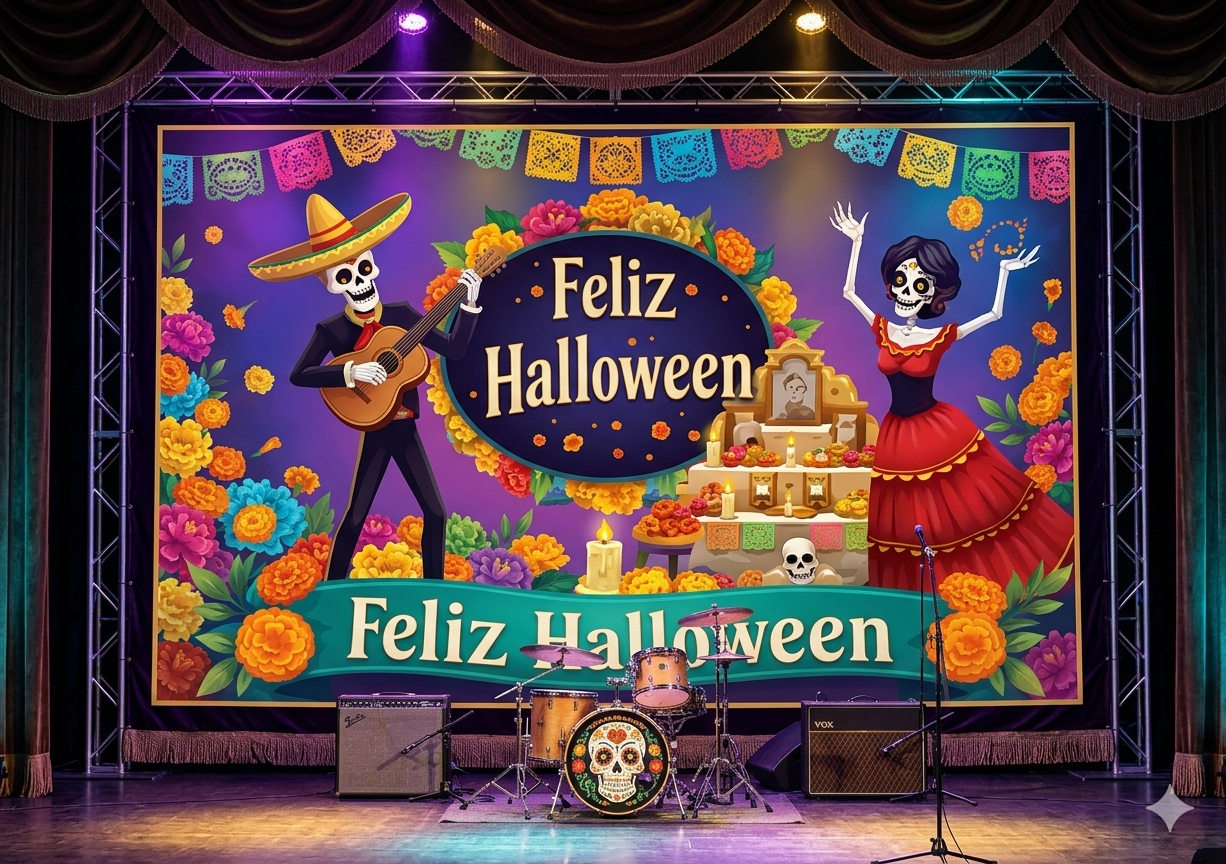 TELON HALLOWEEN/DIA DE MUERTOS 200X180CM MOD.5