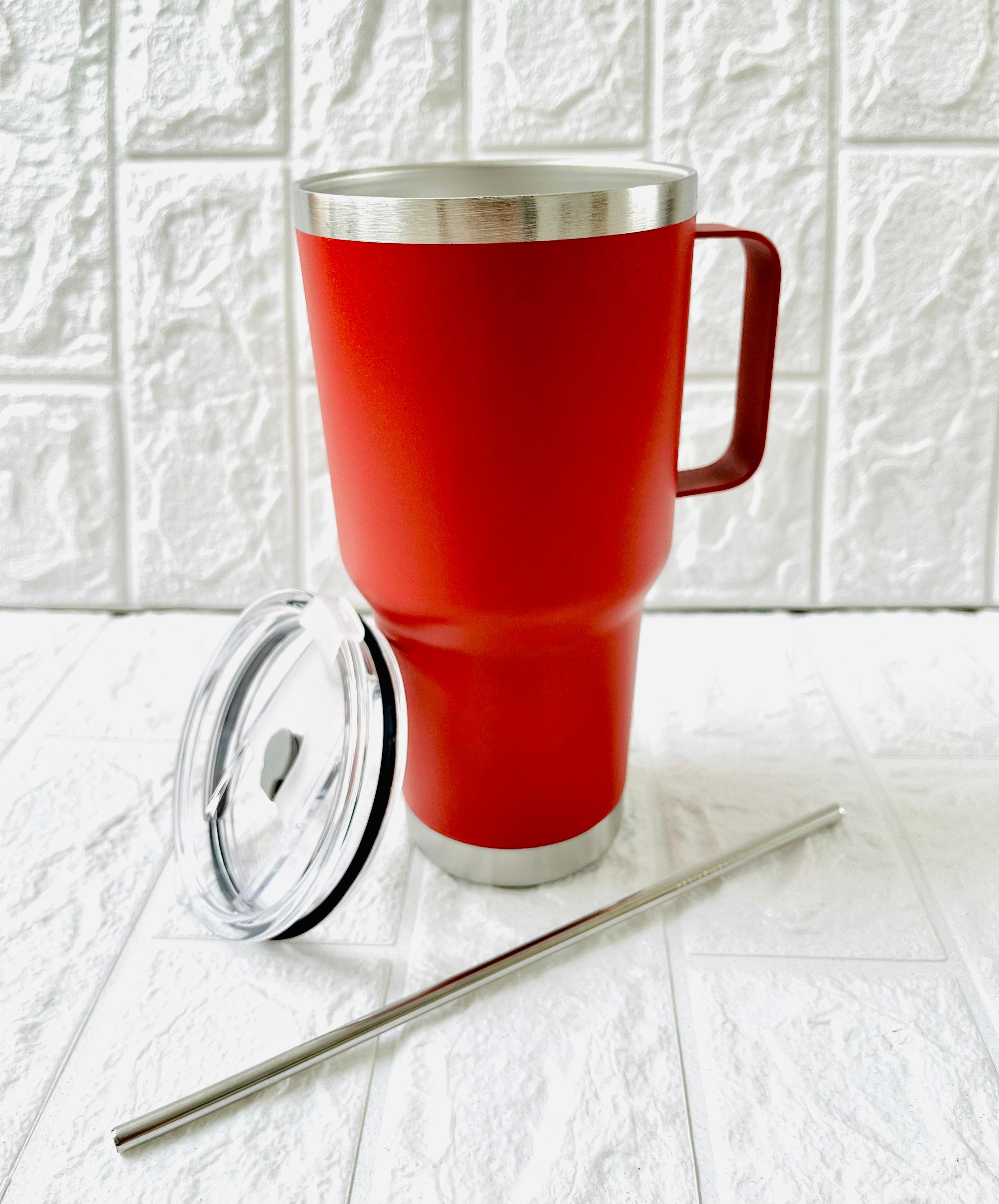 TERMO TIPO YETI CON AGARRADERA 30oz ROJO