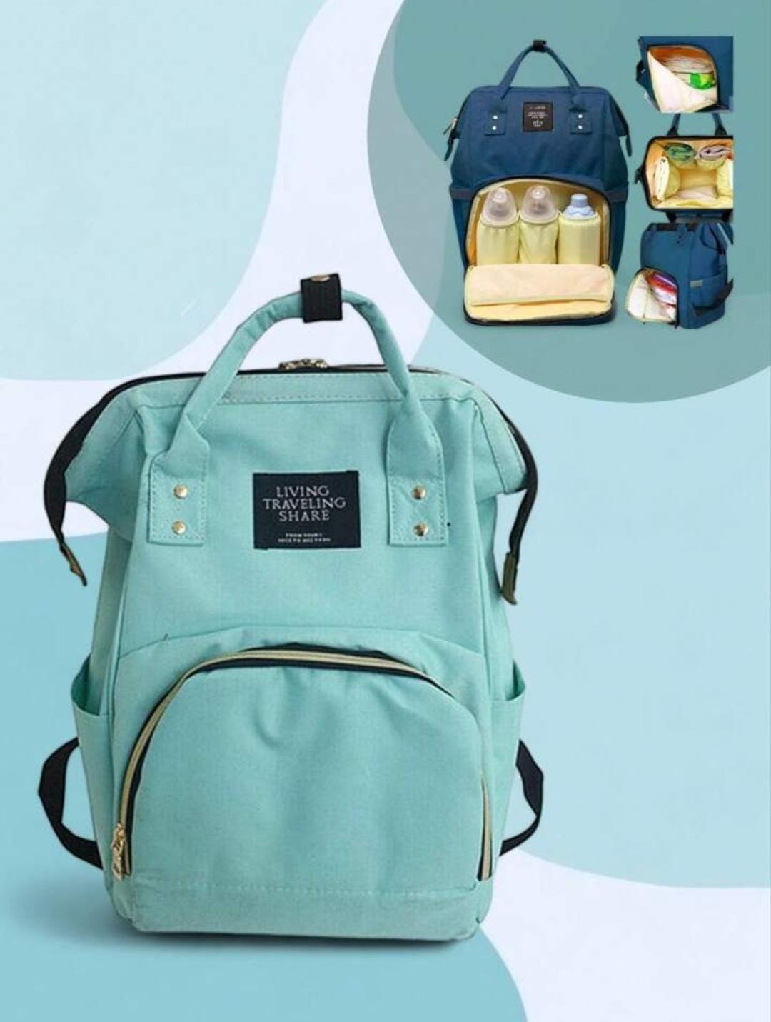 PAÑALERA LIVING TRAVELING LISA VERDE MENTA