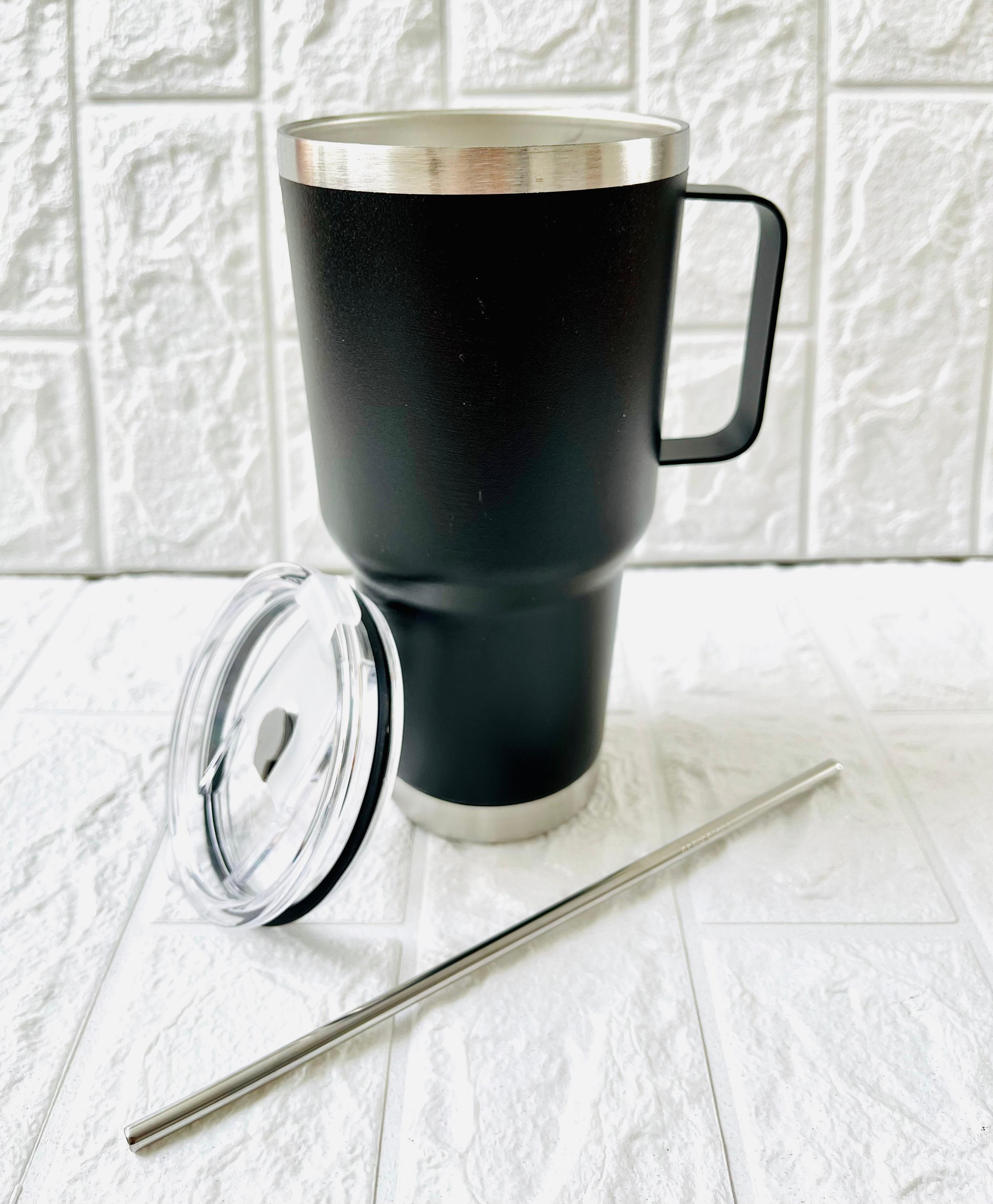 TERMO TIPO YETI CON AGARRADERA 30oz NEGRO
