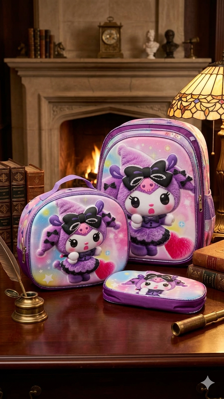 COMBO MOCHILA CON LUZ KUROMI #918