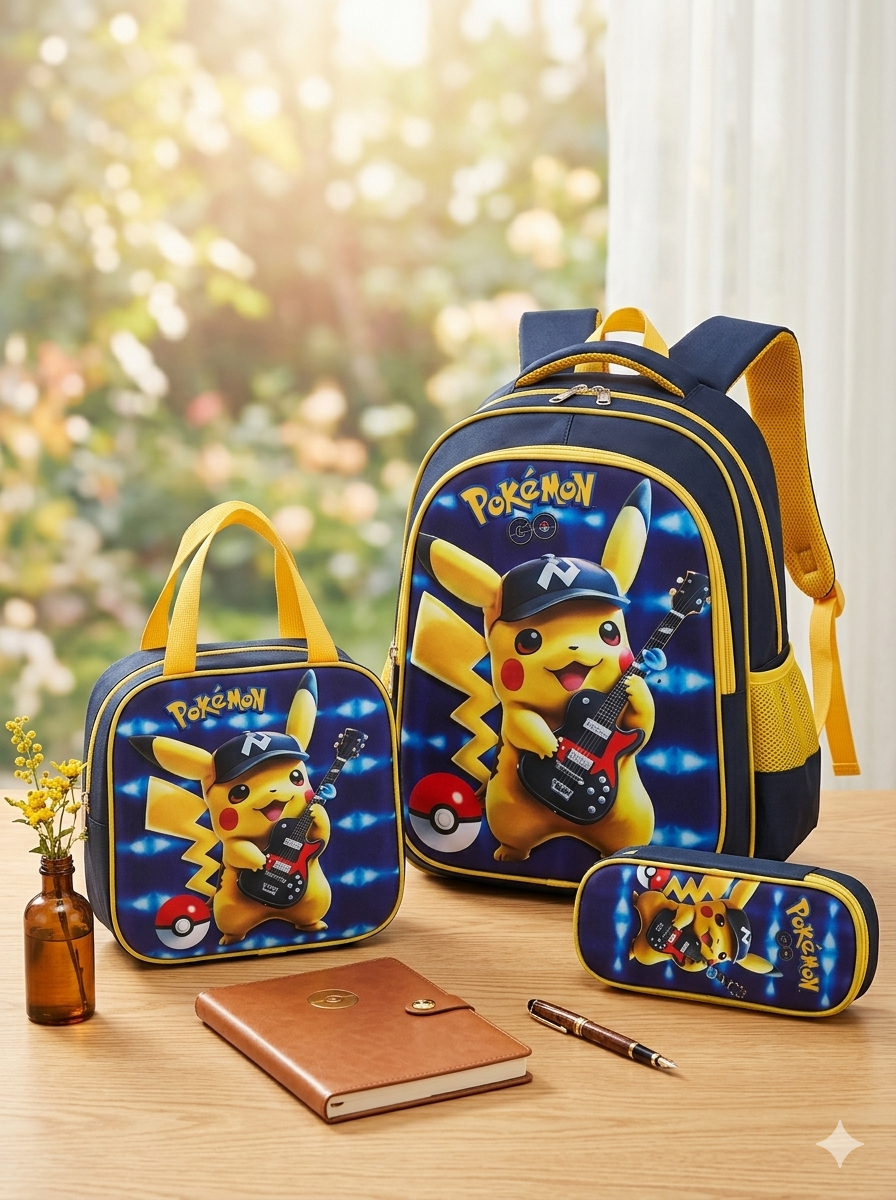 COMBO MOCHILA CON LUZ PIKACHU #918-#931