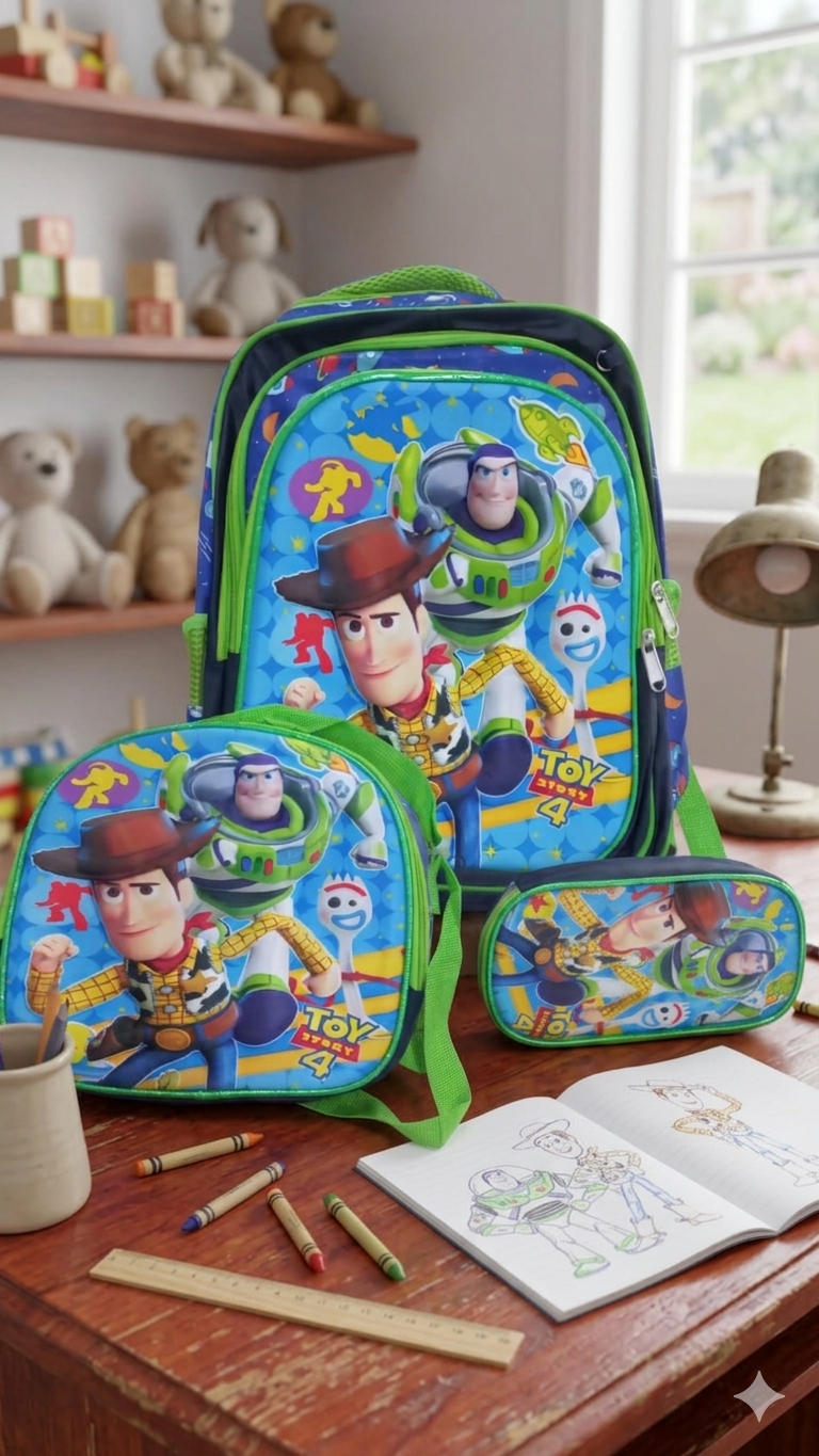 COMBO MOCHILA CON LUZ TOYS STORY #895
