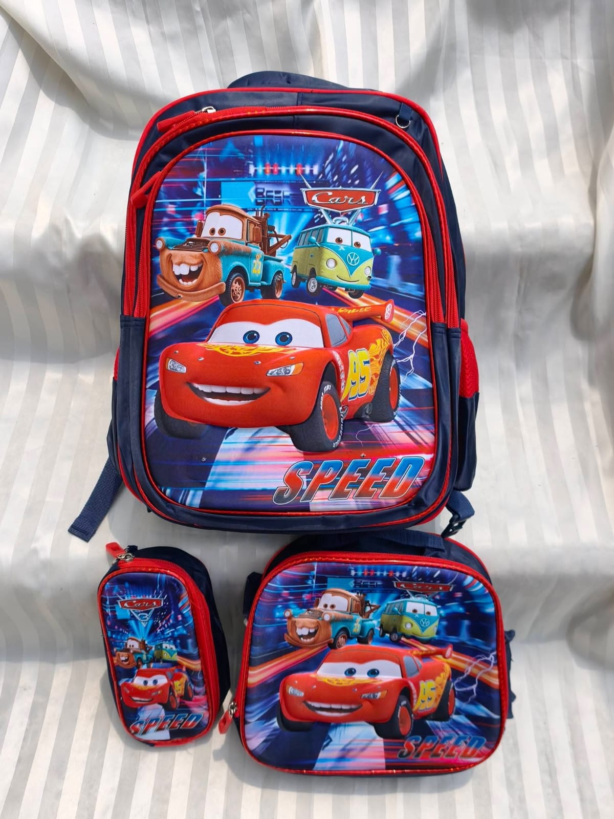 COMBO MOCHILA CON LUZ CARS #919-#933