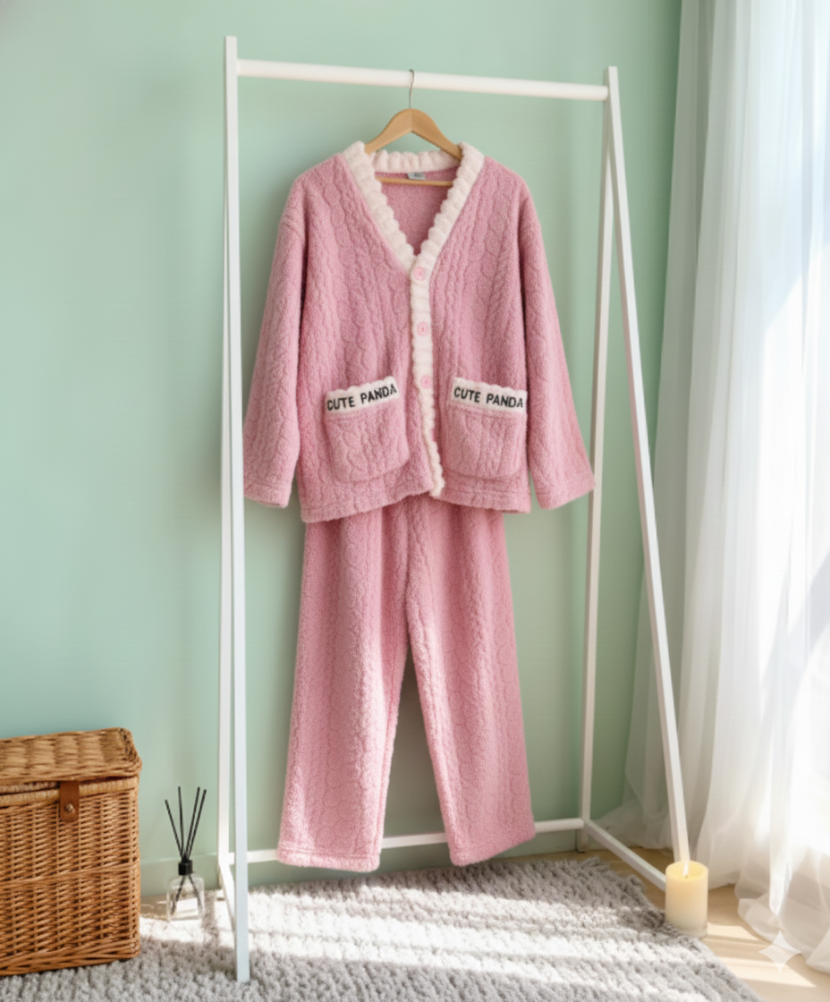 PIJAMA ABORREGADA CUTE PANDA ROSA XL/XXL