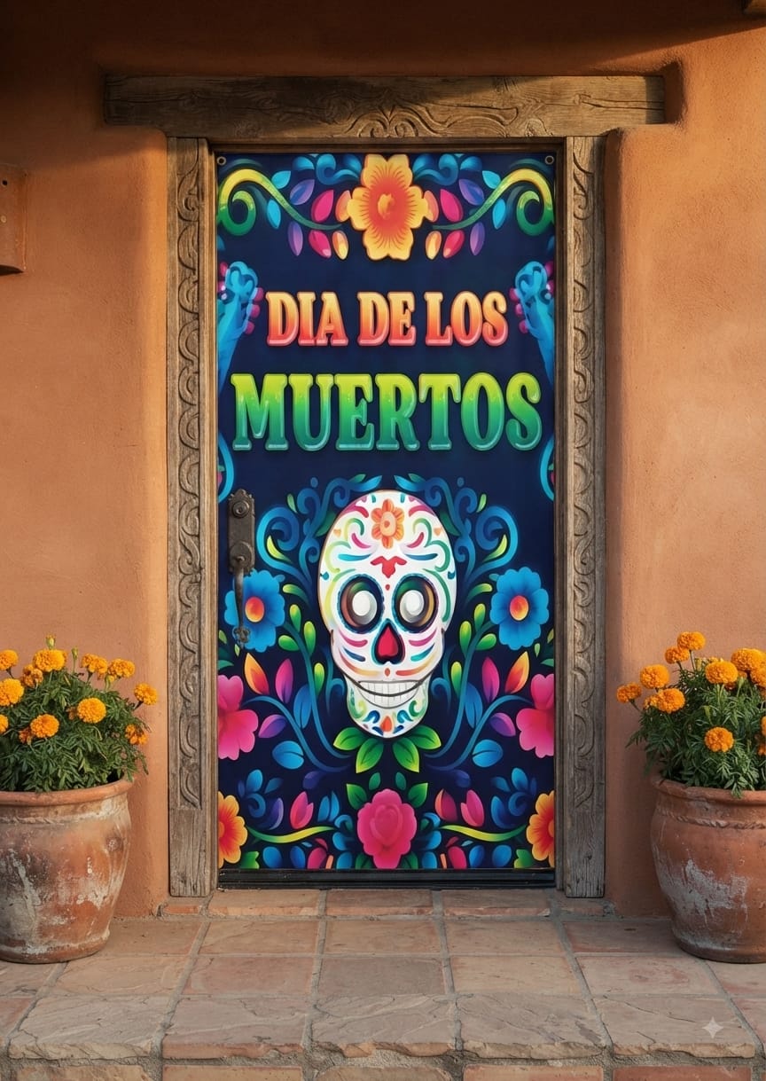 FUNDA CUBRE PUERTA HALLOWEEN-DIA DE MUERTOS MOD.12