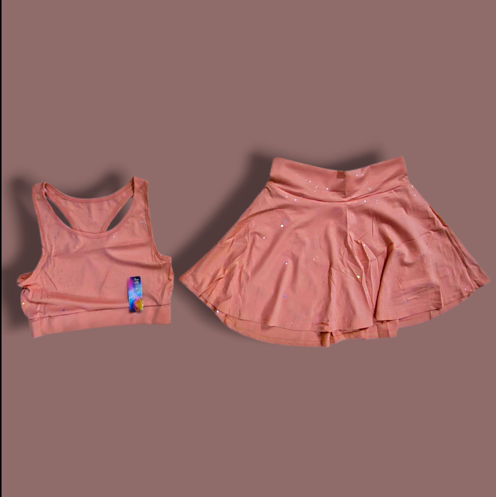 CONJUNTO DEPORTIVO FALDA Y TOP JERA CORAL