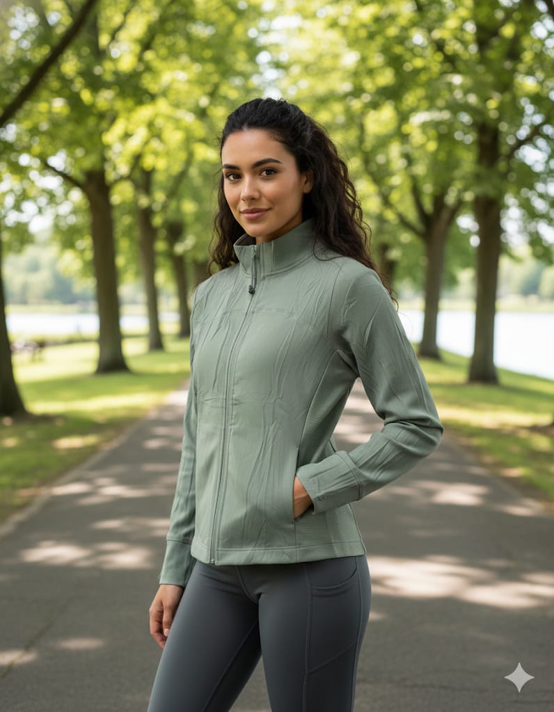 CHAMARRA AFELPADA DEPORTIVA CASUAL VERDE SECO XL