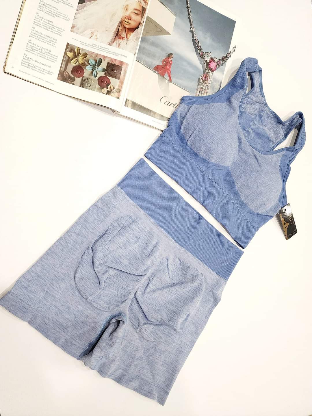 TOP Y SHORT SPORT AZUL