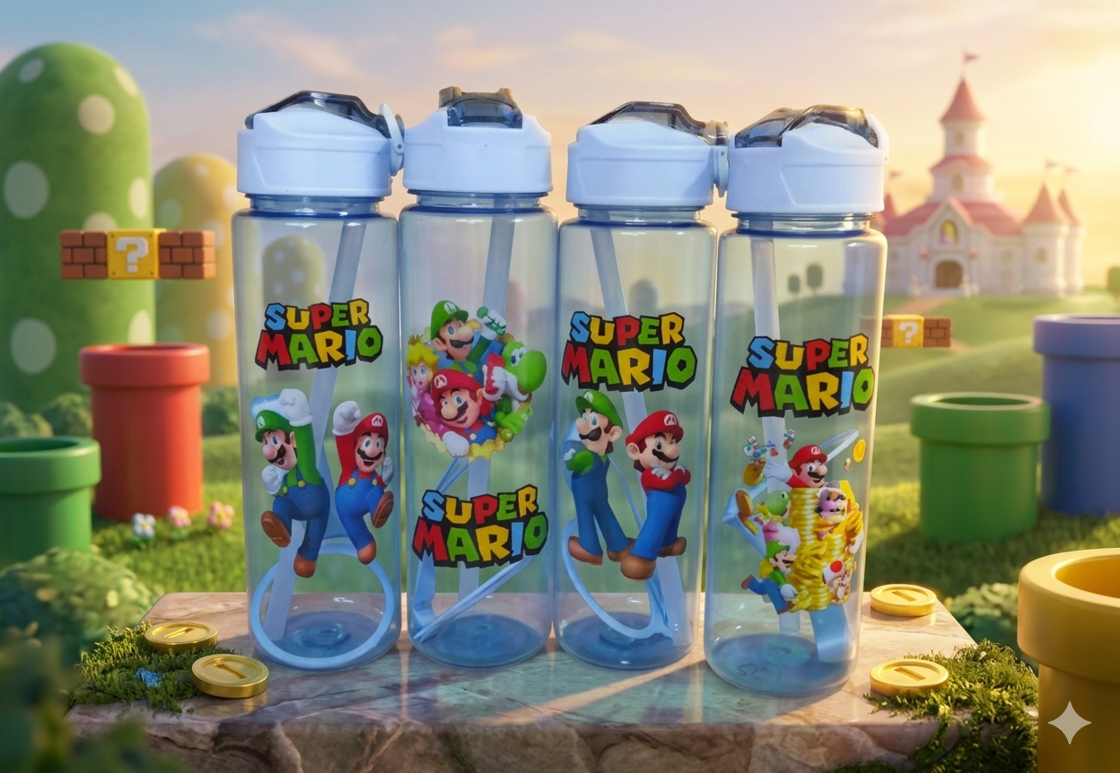 BOTELLA MARIO BROS CELESTE
