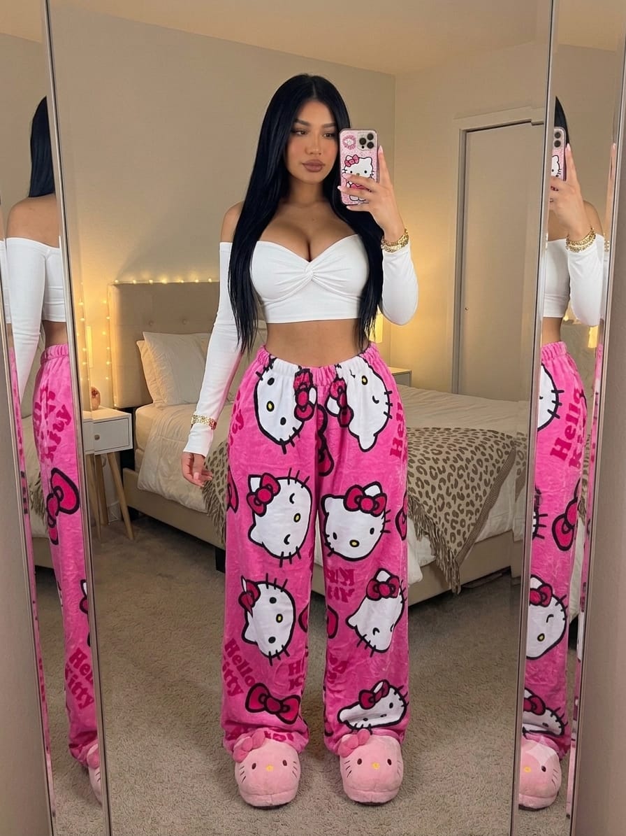 PANTALON PIJAMA HELLO KITTY ROSA ROSA