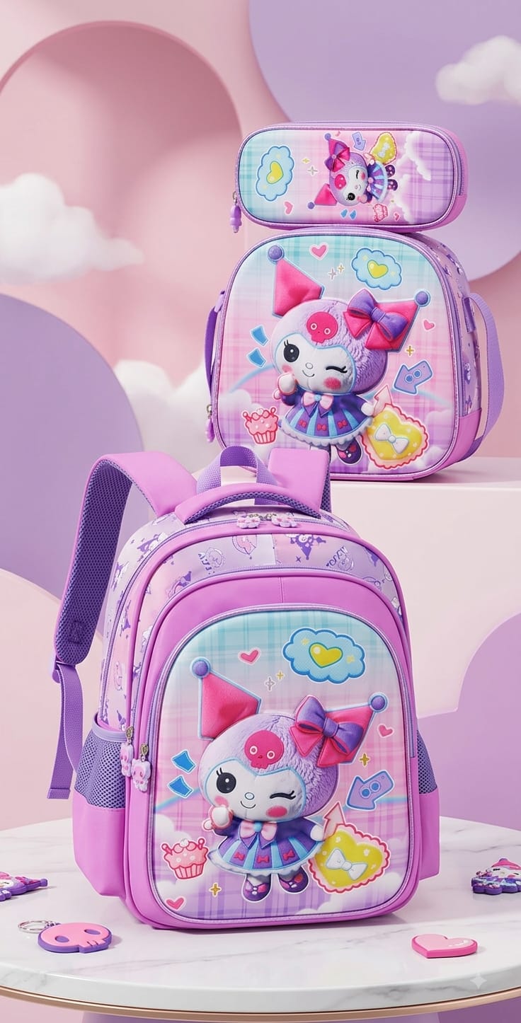 COMBO MOCHILA CON LUZ KUROMI #895-#933