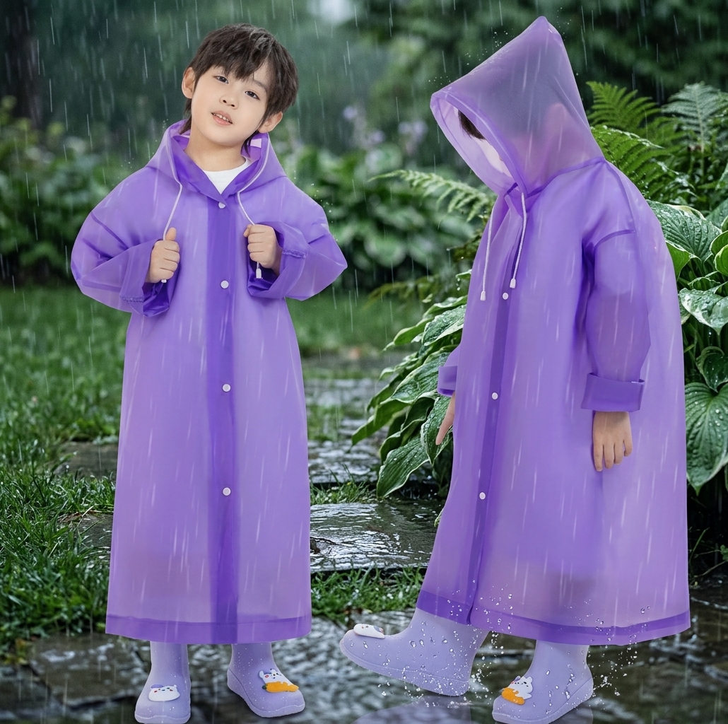 IMPERMEABLE EVA NIÑO ROSA/MORADO