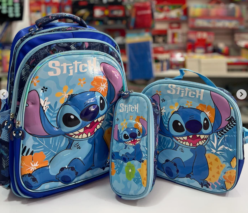COMBO MOCHILA CON LUZ STITCH #895