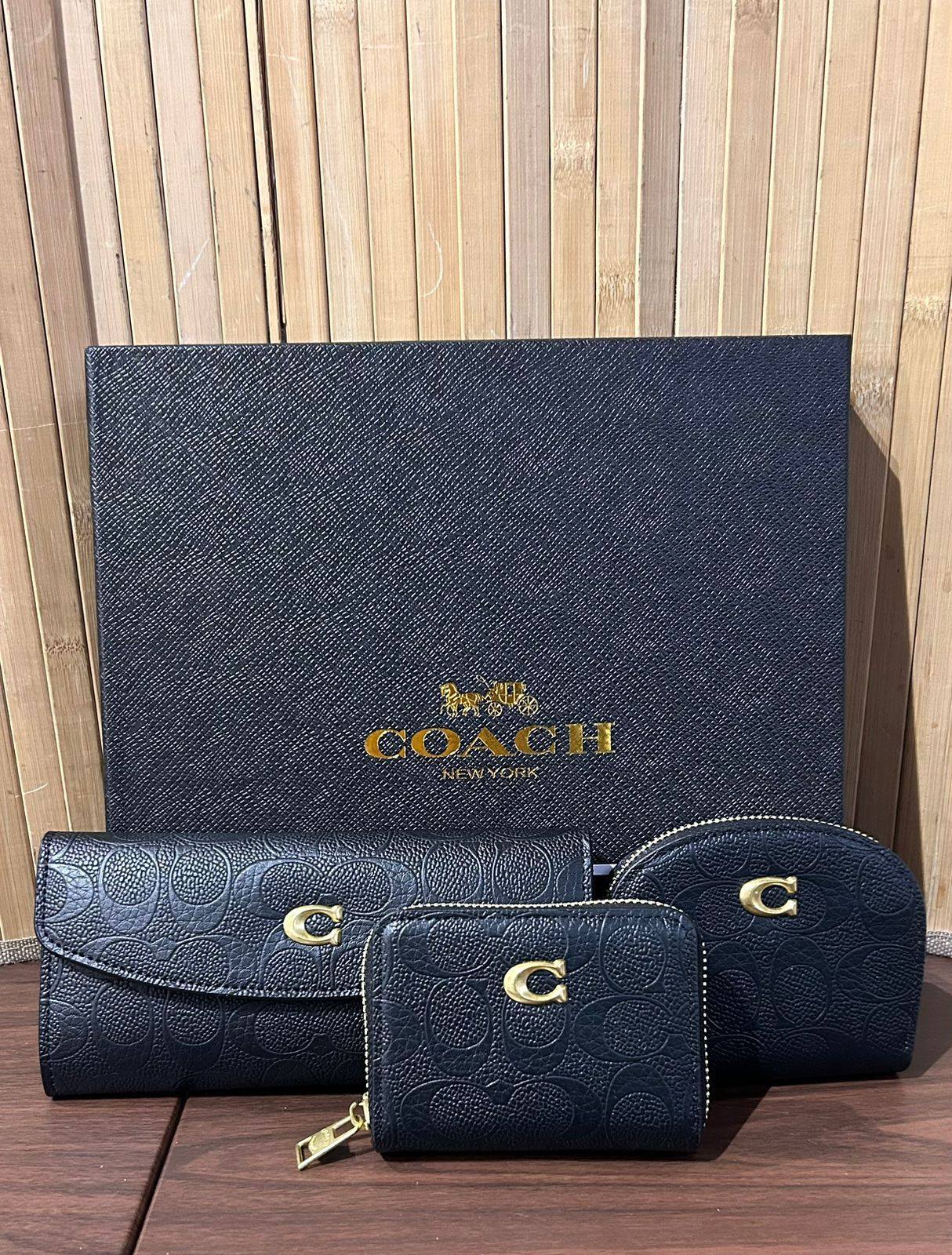 TRIO DE CARTERA TIPO COACH 1000 BLACK-1