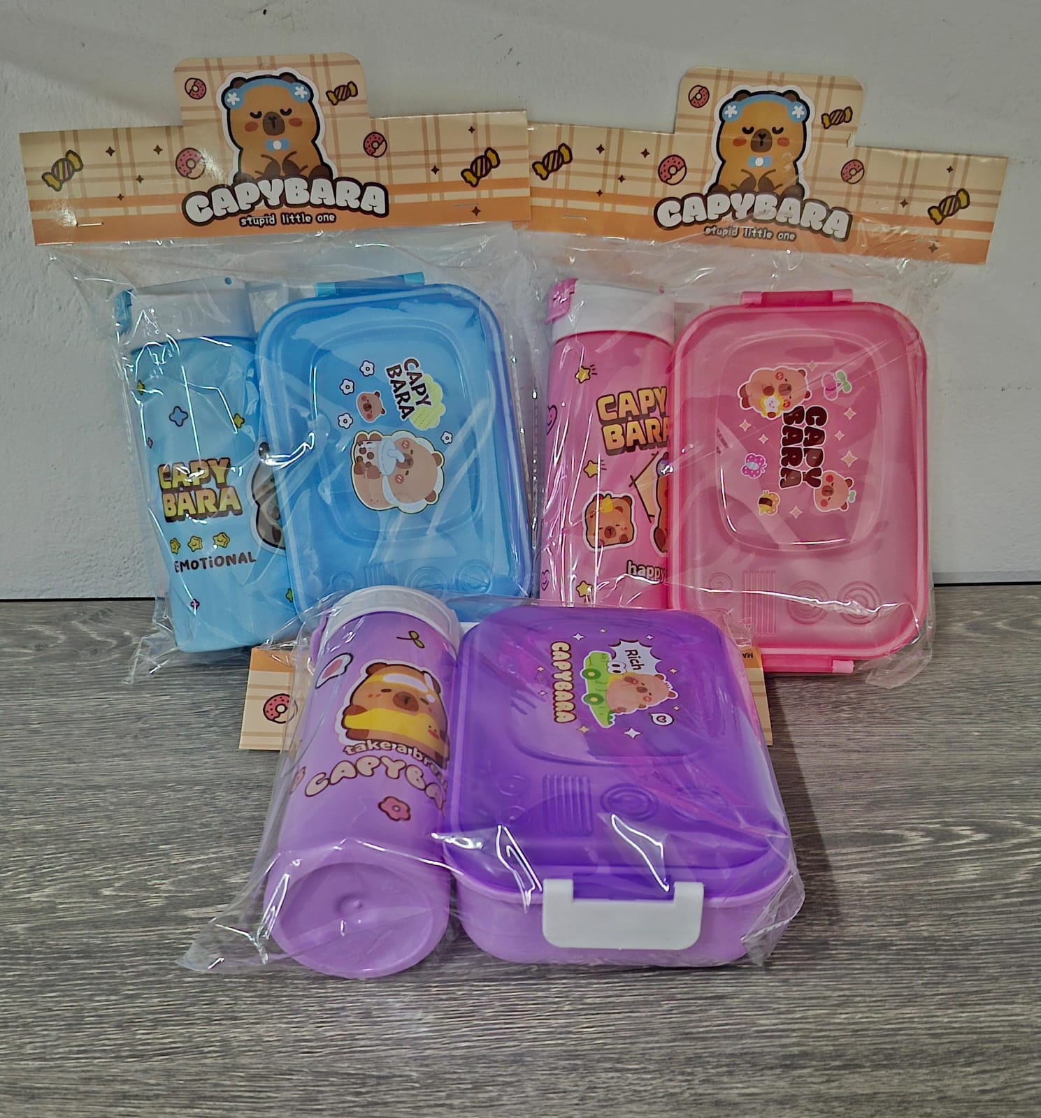 SET LONCHERA CON VASO CAPIBARA RECTANGULAR