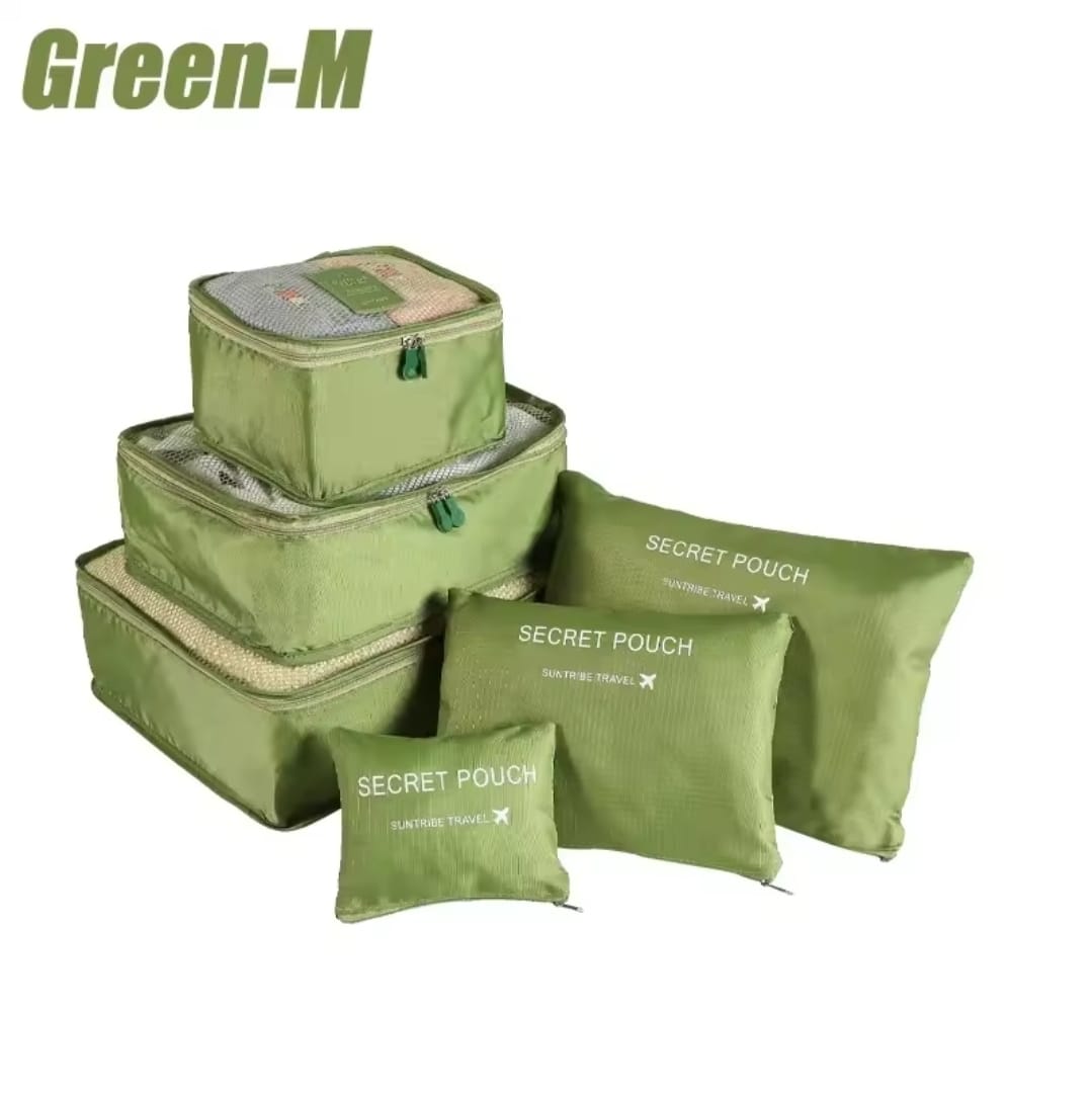KIT BOLSA DE VIAJE 6 PIEZAS VERDE MILITAR