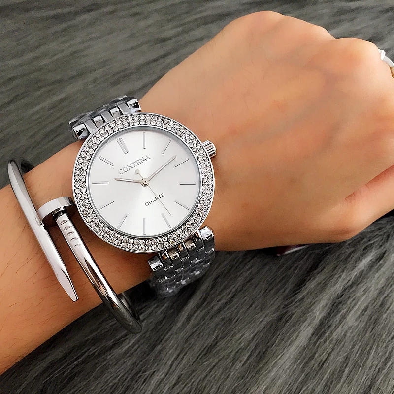 RELOJ CONTENA ACERO INOXIDABLE PLATA
