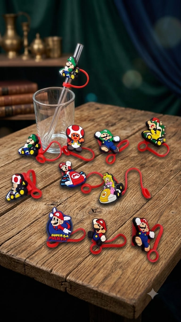 TAPA PARA POPOTE 10PZ MARIO BROSS