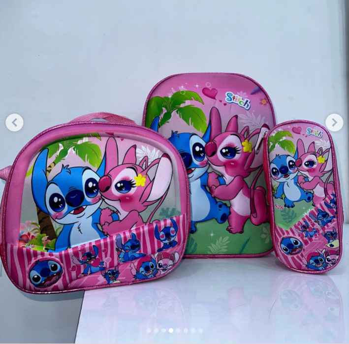 MOCHILA COMBO PRESCOLAR CON LUZ STITCH #234