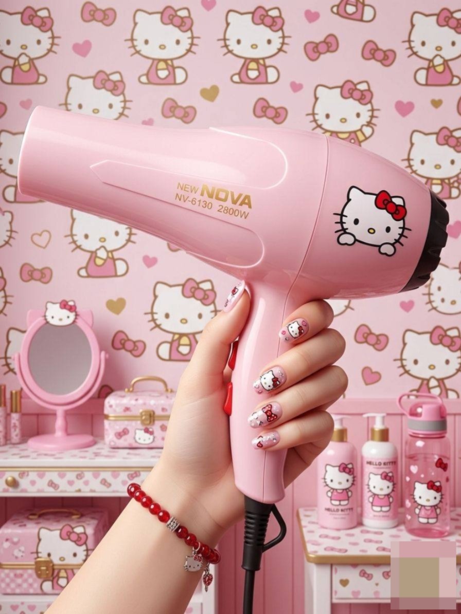 SECADORA DE CABELLO HELLO KITTY ROSA