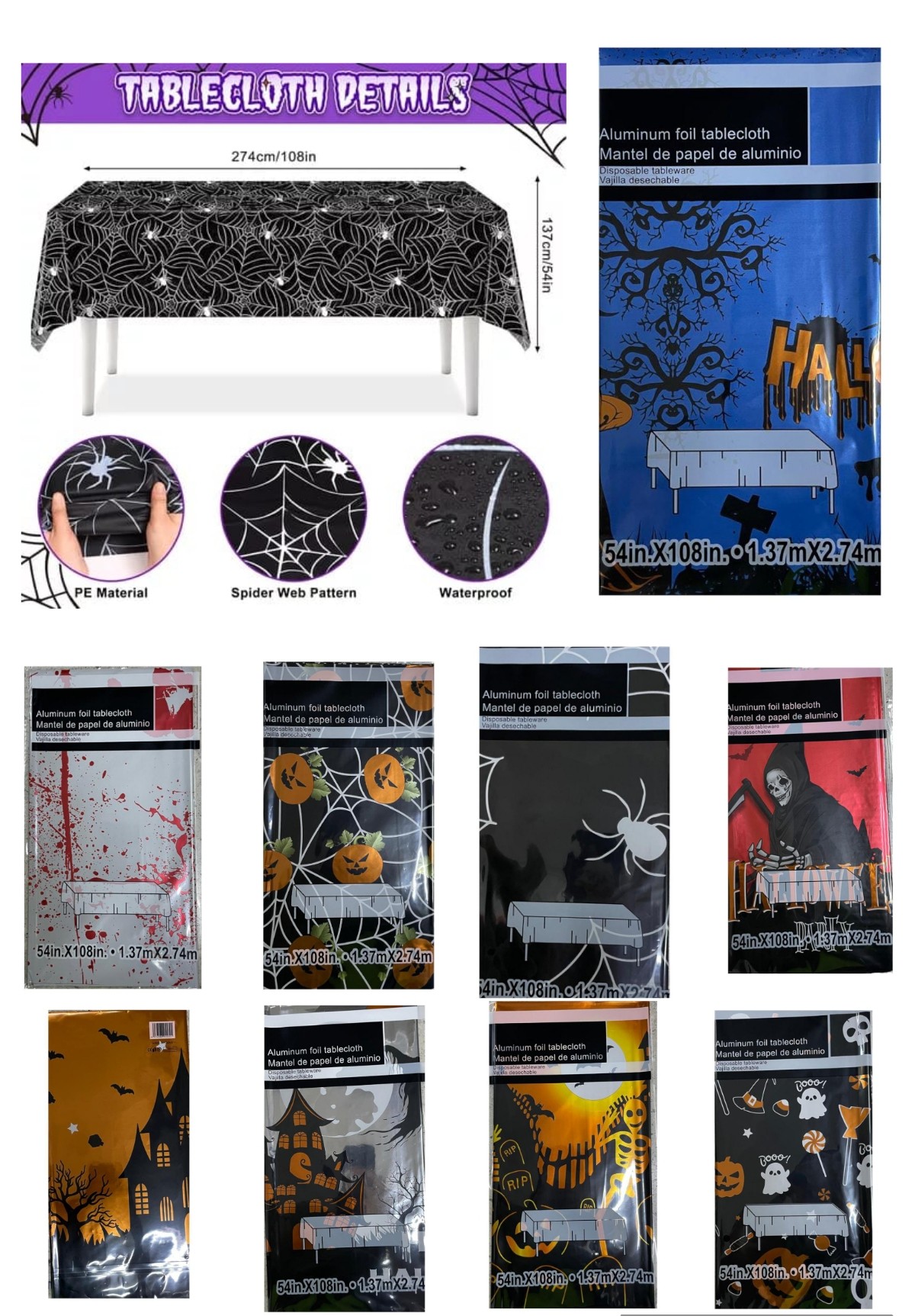 MANTEL HALLOWEEN 2.74 AZUL